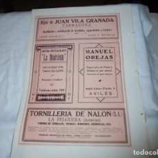 Coleccionismo de Revistas y Periódicos: PUBLIC LA MADRILEÑA GIJON/TORNILLERIA DE NALON LA FELGUERA.HOJA GUIA ASTURIAS EN LA MANO 1925. Lote 224779086