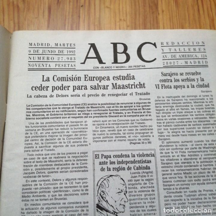 Coleccionismo de Revistas y Peri&oacute;dicos: Periodico ABC 9 de Junio a&ntilde;o 1992 Maastricht