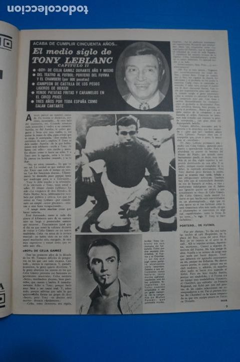 Coleccionismo de Revistas y Peri&oacute;dicos: RECORTE CLIPPING DE TONY LEBLANC REVISTA SEMANA N&ordm; 1704 PAG. 9 AL 11 L7