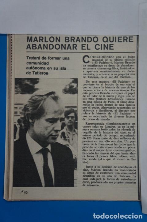 Coleccionismo de Revistas y Peri&oacute;dicos: RECORTE CLIPPING DE MARLON BRANDO REVISTA SEMANA N&ordm; 1701 PAG. 46 L7