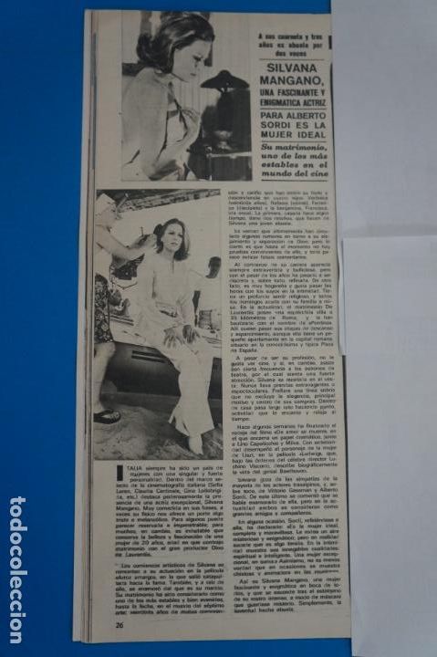 Coleccionismo de Revistas y Peri&oacute;dicos: RECORTE CLIPPING DE SILVANA MANGANO REVISTA SEMANA N&ordm; 1701 PAG. 26 L7