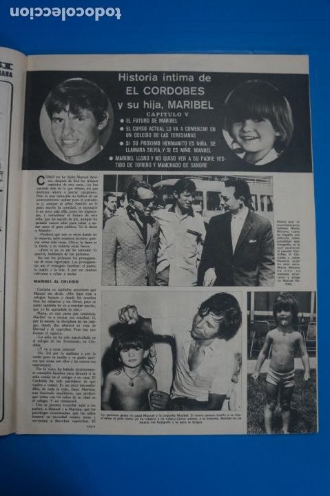 Coleccionismo de Revistas y Peri&oacute;dicos: RECORTE CLIPPING DE EL CORDOBES Y SU HIJA MARIBEL REVISTA SEMANA N&ordm; 1700 PAG. 11 AL 15 L7