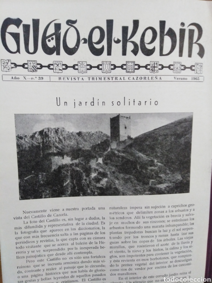 Collection Magazines and Newspapers: GUAD EL KEBIR-REVISTA TRIMESTRAL CAZORLE&Ntilde;A-N&deg;39 A&Ntilde;O X VER&Aacute;NO 1965