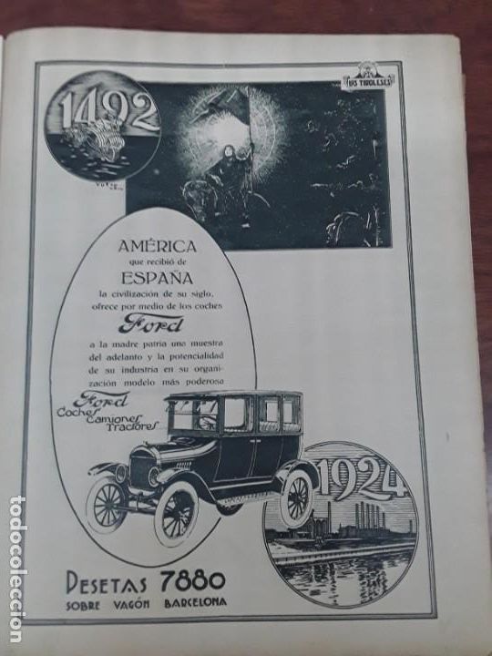 Collezionismo di Riviste e Giornali: COCHES FORD 1492 PESETAS 7880 SOBRE VAGON BARCELONA HOJA 1924