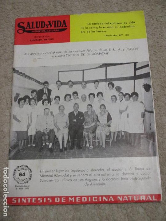 Sammeln von Zeitschriften und Zeitungen: Salud y Vida, Medicina Natural, homeopat&iacute;a n&ordm; 64, 1961