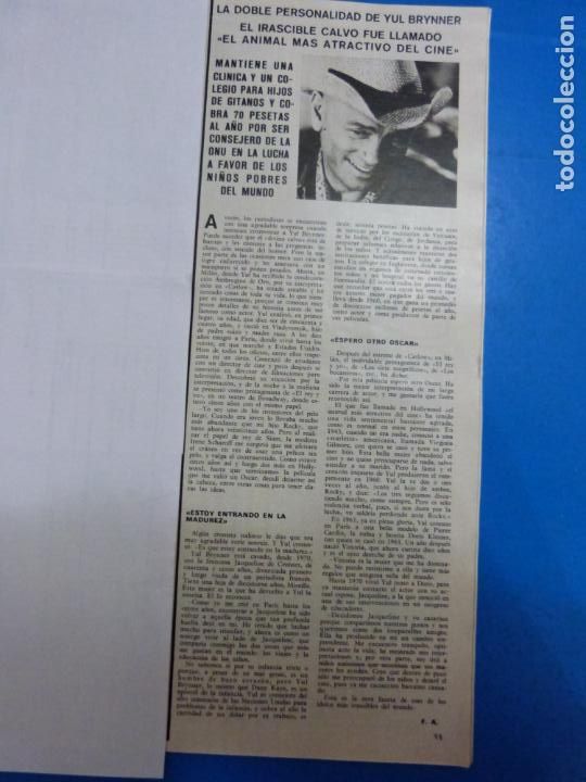 Coleccionismo de Revistas y Peri&oacute;dicos: RECORTE CLIPPING DE YUL BRYNNER REVISTA SEMANA N&ordm; 1672 PAG. 33 L9