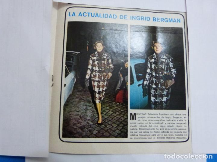 Coleccionismo de Revistas y Peri&oacute;dicos: RECORTE CLIPPING DE INGRID BERGMAN REVISTA SEMANA N&ordm; 1672 PAG. 34 L9