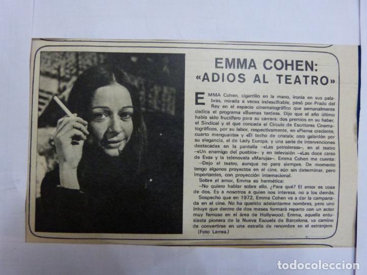 Coleccionismo de Revistas y Peri&oacute;dicos: RECORTE CLIPPING DE EMMA COHEN REVISTA SEMANA N&ordm; 1666 PAG. 19 L9