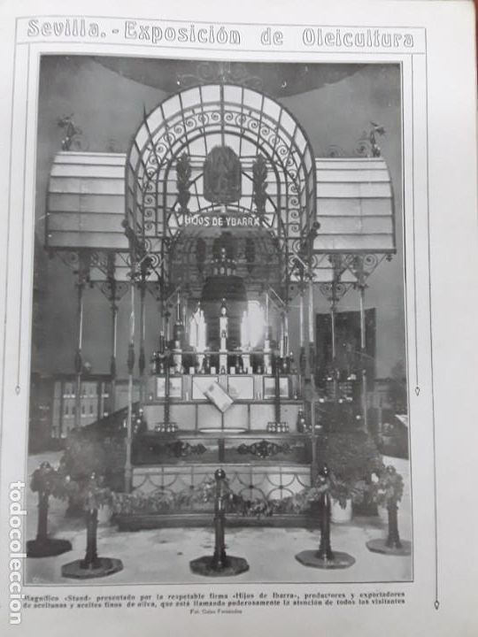 Collezionismo di Riviste e Giornali: EXPOSICION OLEICULTURA SEVILLA STAND HIJOS DE IBARRA AMBROSIO GOMEZ MORA JOSE PRADO PALACIO 1924