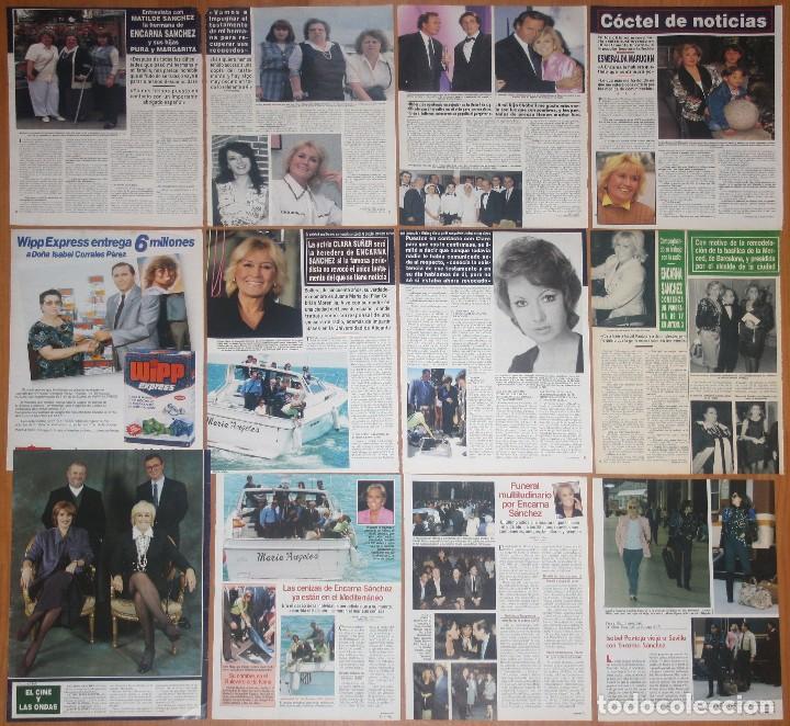 Coleccionismo de revistas y peri&oacute;dicos: ENCARNA SANCHEZ lote prensa 1990s fotos clippings revista Radio Periodista TV