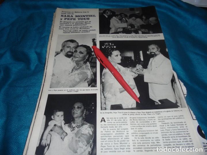 Coleccionismo de revistas y peri&oacute;dicos: RECORTE : SARA MONTIEL Y PEPE TOUS, BODA CIVIL EN MALLORCA. SEMANA, AGOSTO 1979 (#)