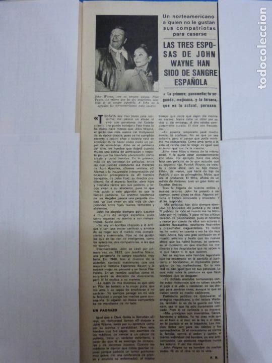 Collection Magazines and Newspapers: RECORTE CLIPPING DE JOHN WAYNE REVISTA SEMANA N&ordm; 1665 PAG. 7 L9