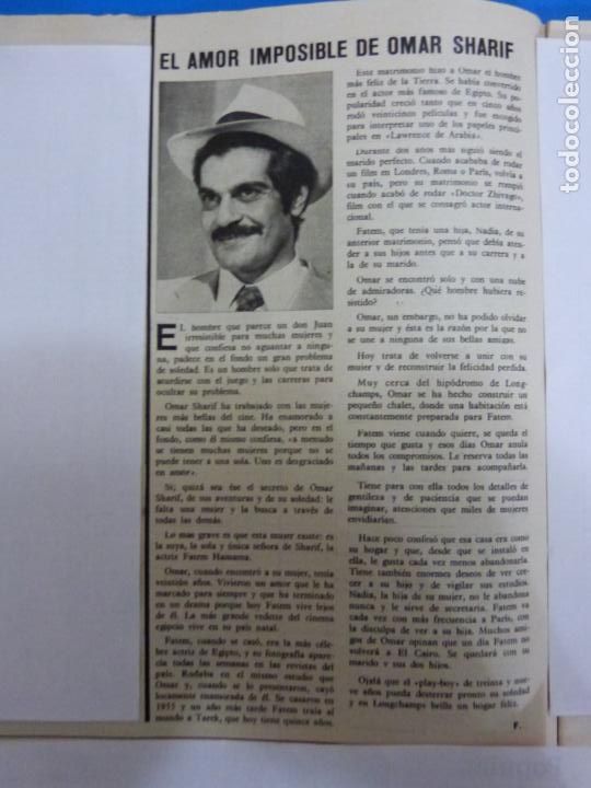 Coleccionismo de Revistas y Peri&oacute;dicos: RECORTE CLIPPING DE OMAR SHARIF REVISTA SEMANA N&ordm; 1665 PAG. 6 L9