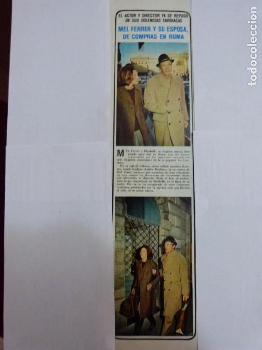 Coleccionismo de Revistas y Peri&oacute;dicos: RECORTE CLIPPING DE MEL FERRER Y SU ESPOSA ELISABETH REVISTA SEMANA N&ordm; 1668 PAG. 42 L8