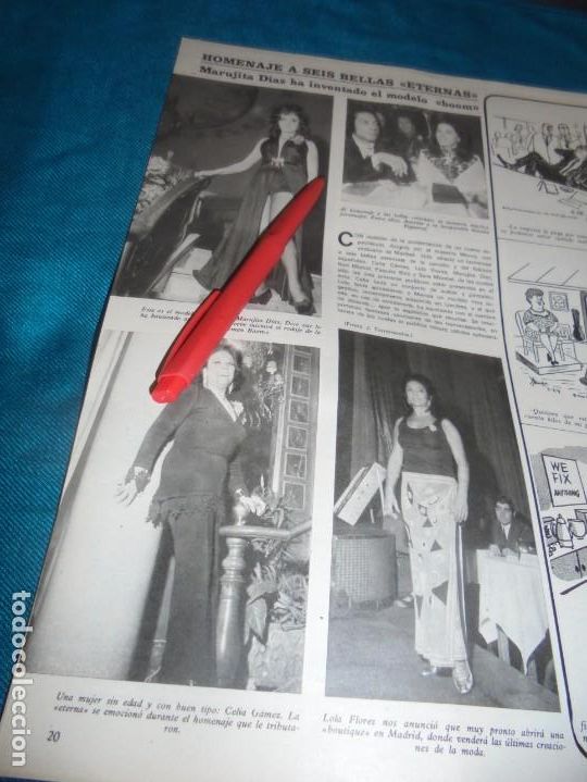 Coleccionismo de revistas y peri&oacute;dicos: RECORTE: LOLA FLORES, MARUJITA DIAZ, CELIA GAMEZ. SEMANA, FEBRERO 1971 (#)