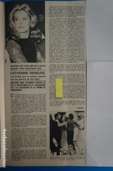 Coleccionismo de Revistas y Peri&oacute;dicos: RECORTE CLIPPING DE CATHERINE DENEUVE REVISTA SEMANA N&ordm; 1670 PAG. 11 L8