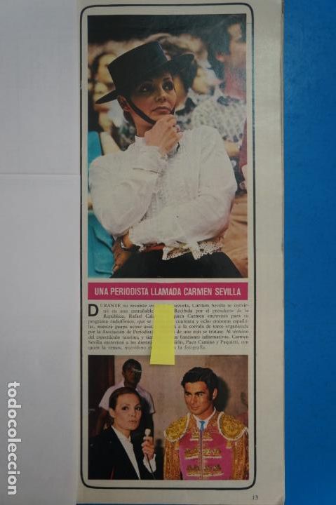 Coleccionismo de Revistas y Peri&oacute;dicos: RECORTE CLIPPING DE CARMEN SEVILLA Y PAQUIRRI REVISTA SEMANA N&ordm; 1670 PAG. 13 L8