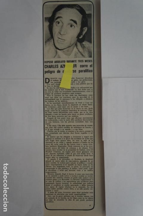 Coleccionismo de Revistas y Peri&oacute;dicos: RECORTE CLIPPING DE CHARLES AZNAVOUR REVISTA SEMANA N&ordm; 1670 PAG. 50 L8
