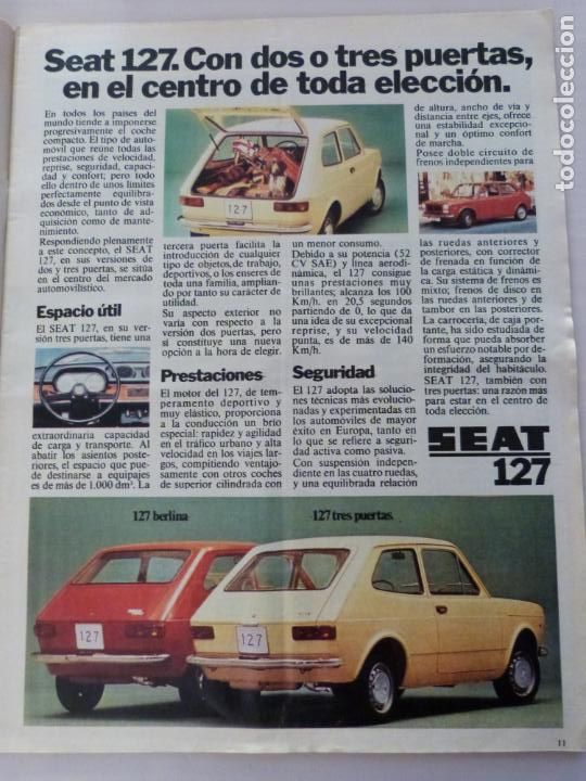 Coleccionismo de Revistas y Peri&oacute;dicos: RECORTE CLIPPING DE ANUNCIO SEAT 127 REVISTA SEMANA N&ordm; 1715 PAG. 11 L10