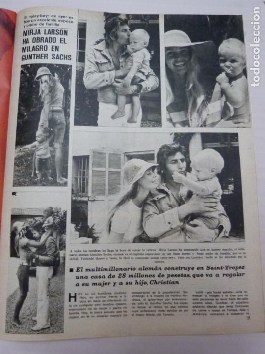 Coleccionismo de Revistas y Peri&oacute;dicos: RECORTE CLIPPING DE MIRJA LARSON Y GUNTHER SACHS REVISTA SEMANA N&ordm; 1693 PAG. 35 AL 37 L10