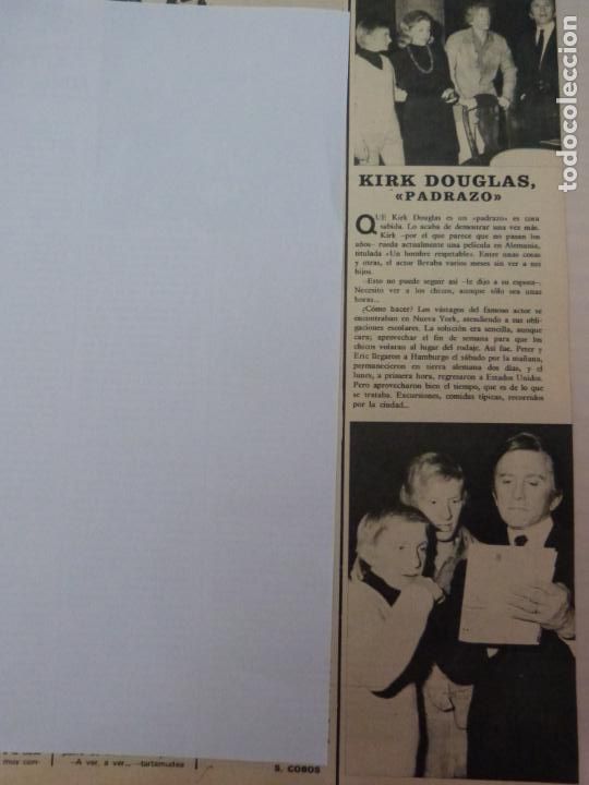 Coleccionismo de Revistas y Peri&oacute;dicos: RECORTE CLIPPING DE KIRK DOUGLAS REVISTA SEMANA N&ordm; 1679 PAG. 67 L10