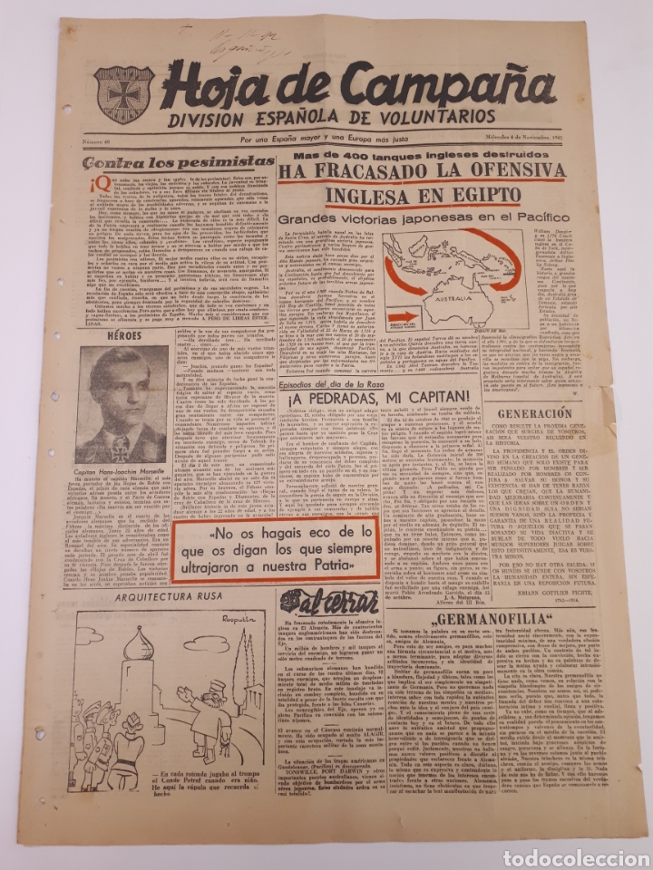 Coleccionismo de Revistas y Peri&oacute;dicos: Hoja de Campa&ntilde;a 48 Divisi&oacute;n Azul