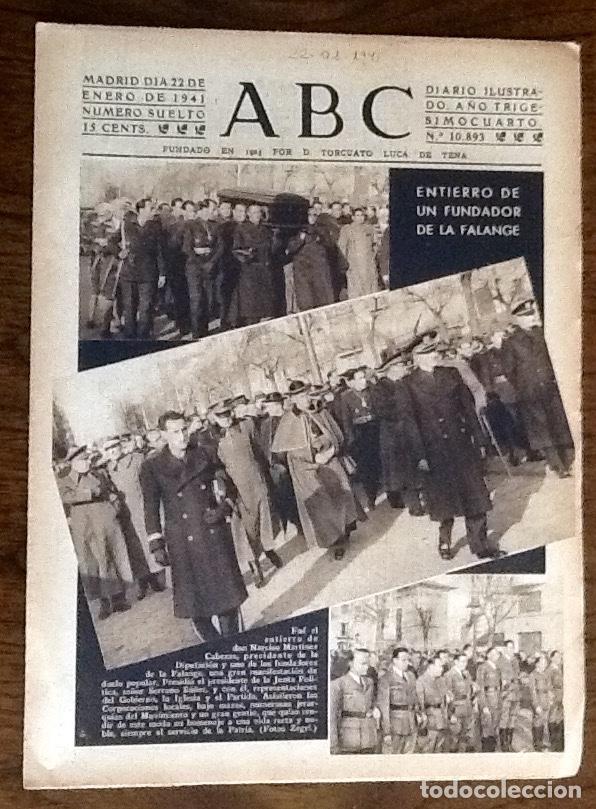 Coleccionismo de Revistas y Peri&oacute;dicos: PERIODICO - ABC 1941 -ENVIO INCLUIDO.
