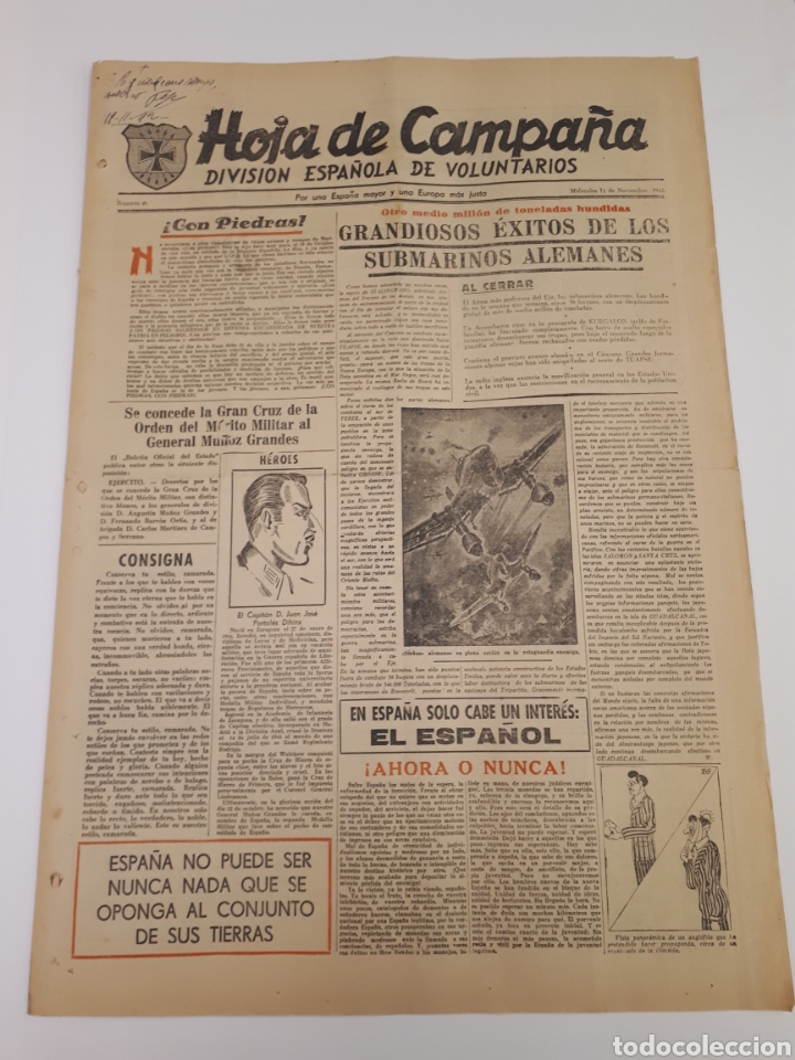 Coleccionismo de Revistas y Peri&oacute;dicos: Hoja de Campa&ntilde;a 49 Divisi&oacute;n Azul