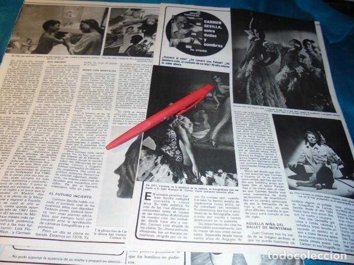 Coleccionismo de Revistas y Peri&oacute;dicos: RECORTE : CARMEN SEVILLA, ENTRE DUDAS Y SOMBRAS. SEMANA, MARZO 1979 (#)