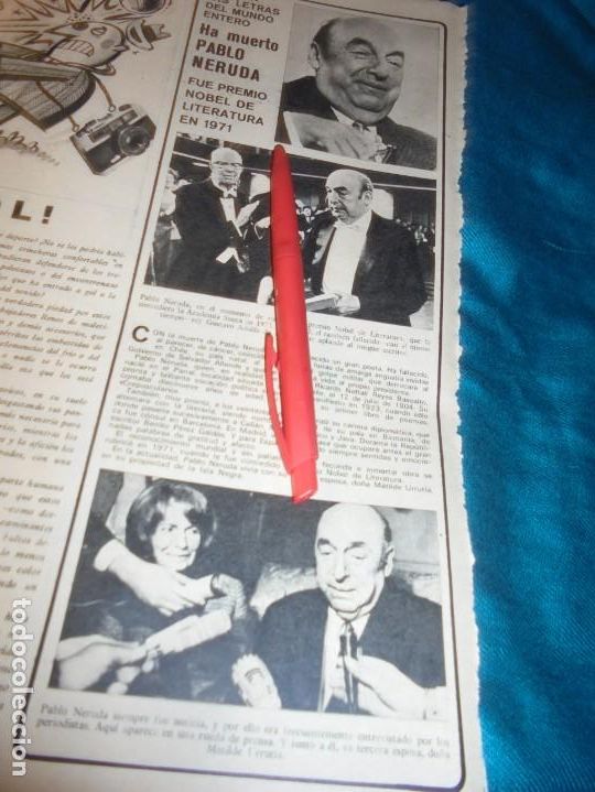 Coleccionismo de Revistas y Peri&oacute;dicos: RECORTE : HA MUERTO PABLO NERUDA. SEMANA, OCTUBRE 1973 (#)