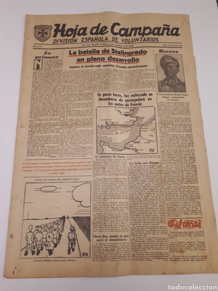 Coleccionismo de Revistas y Peri&oacute;dicos: Hoja de Campa&ntilde;a 39 Divisi&oacute;n Azul