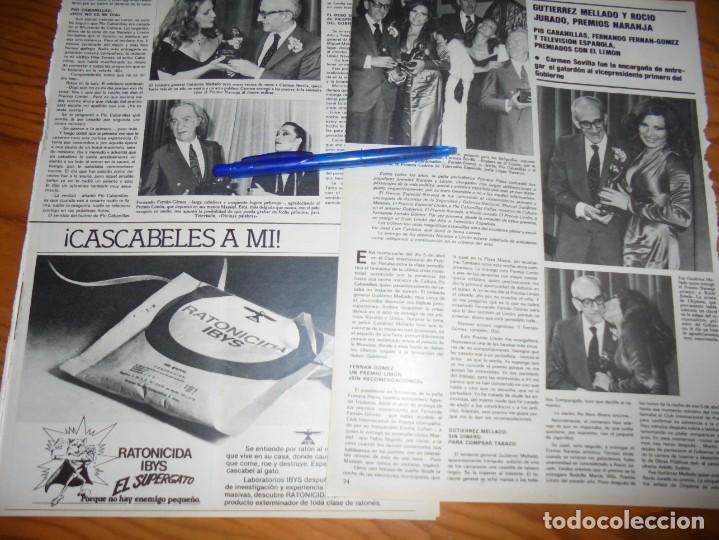 Coleccionismo de Revistas y Peri&oacute;dicos: RECORTE : ROCIO JURADO Y GUTIERREZ MELLADO, PREMIOS NARANJA. SEMANA, ABRIL 1979 (#)