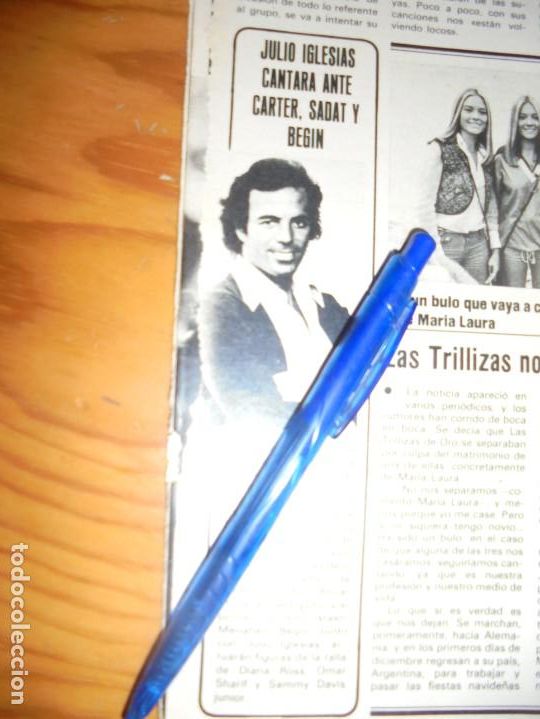 Coleccionismo de Revistas y Peri&oacute;dicos: RECORTE : JULIO IGLESIAS CANTA PARA CARTER, SADAT Y BEGIN. SEMANA, NOVMBRE 1979 (#)