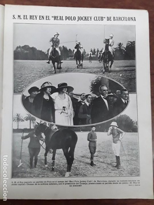Coleccionismo de Revistas y Peri&oacute;dicos: REY ALFONSO XIII VISITA BARCELONA REAL POLO JOCKEY CLUB FINAL COPA REINA R.P.C. MADRID MONTE-ARRUIT