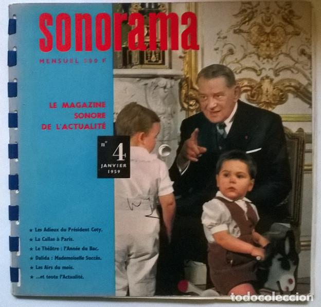 Coleccionismo de revistas y peri&oacute;dicos: Revista Sonorama n&ordm; 4. contiene 6 singles de acetato, 1959