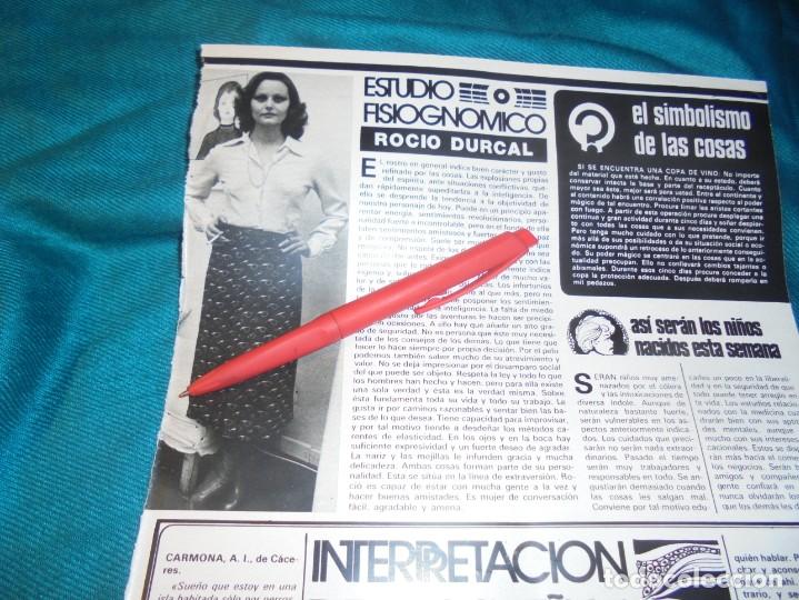 Coleccionismo de Revistas y Peri&oacute;dicos: RECORTE : ESTUDIO FISIOGNOMICO : ROCIO DURCAL. SEMANA, SEPTMBRE 1979 (#)