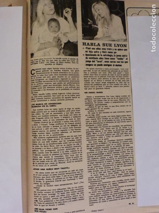 Coleccionismo de Revistas y Peri&oacute;dicos: RECORTE CLIPPING DE SUE LYON REVISTA SEMANA N&ordm; 1708 PAG. 71 L12