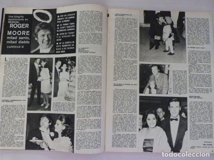 Coleccionismo de Revistas y Peri&oacute;dicos: RECORTE CLIPPING DE ROGER MOORE REVISTA SEMANA N&ordm; 1708 PAG. 26 Y 27 L12