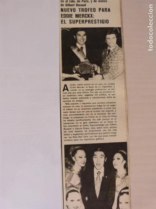 Coleccionismo de Revistas y Peri&oacute;dicos: RECORTE CLIPPING DE EDDIE MERCKX REVISTA SEMANA N&ordm; 1712 PAG. 79 L12