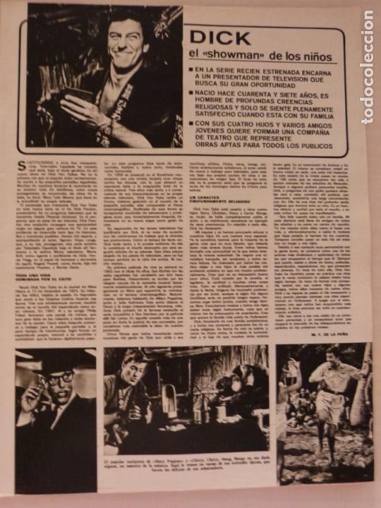 Coleccionismo de Revistas y Peri&oacute;dicos: RECORTE CLIPPING DE DICK VAN DYKE REVISTA SEMANA N&ordm; 1712 PAG. 5 L12