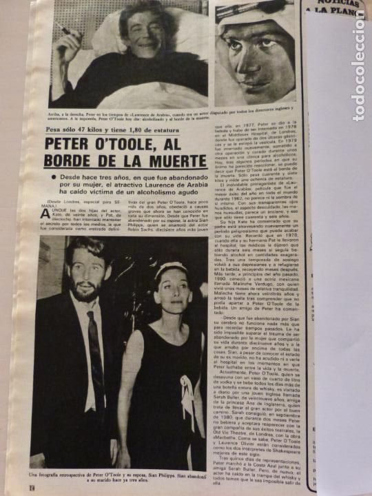 Coleccionismo de Revistas y Peri&oacute;dicos: RECORTE CLIPPING DE PETER O'TOOLE REVISTA SEMANA N&ordm; 2138 PAG. 14 L12