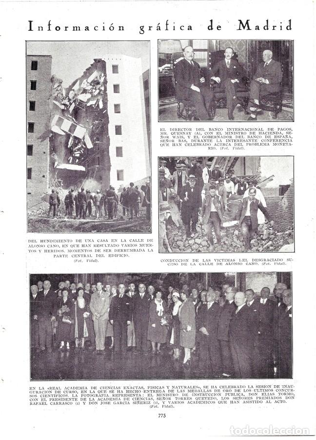 Coleccionismo de Revistas y Peri&oacute;dicos: 1930 HOJA REVISTA REAL ACADEMIA DE CIENCIAS F&Iacute;SICAS Y EXACTAS MINISTRO EL&Iacute;AS TORMO, TORRES QUEVEDO