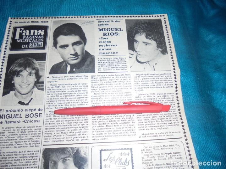 Coleccionismo de Revistas y Peri&oacute;dicos: RECORTE : MIGUEL RIOS, 20 A&Ntilde;OS CANTANDO. SEMANA, MAYO 1979 (#)