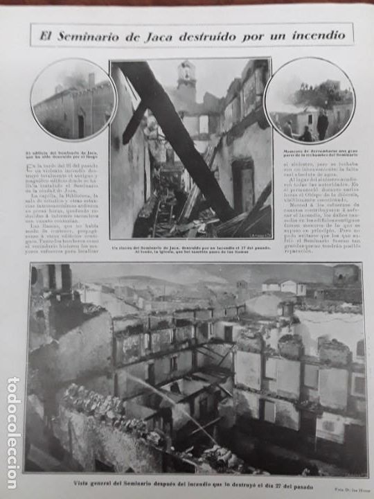 Collectionnisme de Revues et Journaux: INCENDIO SEMINARIO JACA PROBLEMAS HIGIENE MADRID STAND CONSTRUCTORA FIELD BARCELONA CAIO MORAES 1924