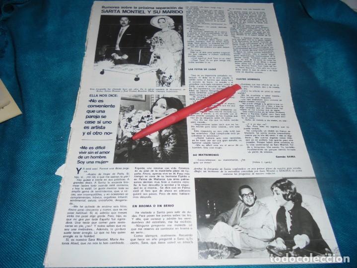 Coleccionismo de revistas y peri&oacute;dicos: RECORTE : SARA MONTIEL, RUMORES DE SEPARACION. LA NUEVA SARA MONTIEL (REVERSO)SEMANA,OCTBRE 1970 (#)