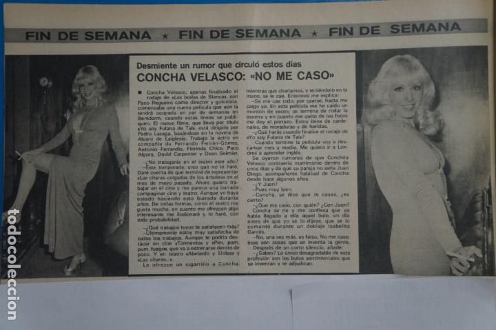 Coleccionismo de Revistas y Peri&oacute;dicos: RECORTE CLIPPING DE CONCHA VELASCO REVISTA SEMANA N&ordm; 1855 PAG. 58 L13
