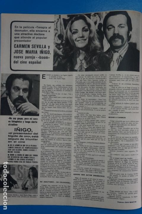 Coleccionismo de Revistas y Peri&oacute;dicos: RECORTE CLIPPING DE CARMEN SEVILLA Y JOSE MARIA I&Ntilde;IGO REVISTA SEMANA N&ordm; 1857 PAG. 10 Y 11 L13