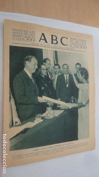 Coleccionismo de Revistas y Peri&oacute;dicos: ANTIGUO PERIODICO ABC. N&ordm; 10.441. SEVILLA 1939. POST- GUERRA CIVIL.