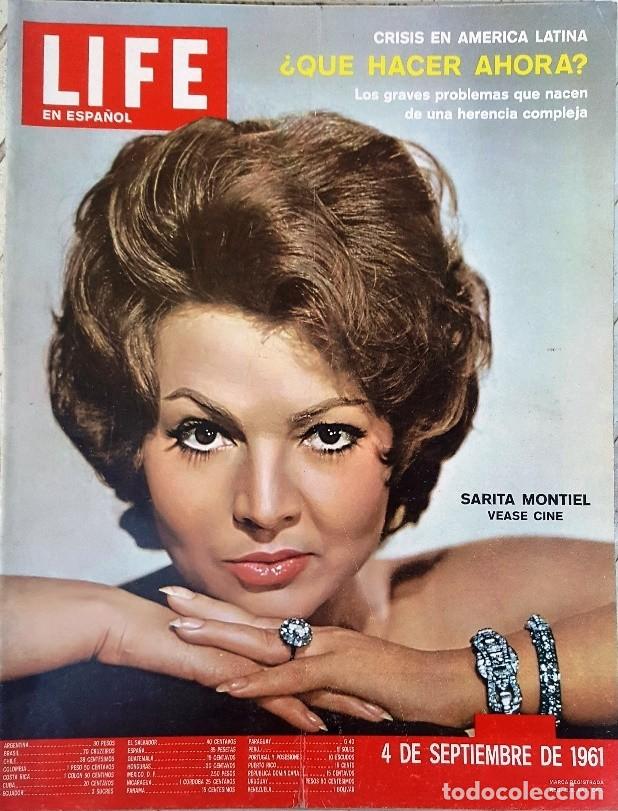 Coleccionismo de Revistas y Peri&oacute;dicos: 1961 LIFE ESPA&Ntilde;OL 4 DE SETIEMBRE SARA MOTIEL MONTE McKINLEY YURI GAGARIN & FIDEL CASTRO MUY BUEN EST