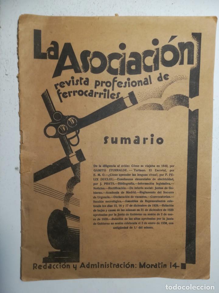 Collectionnisme de Revues et Journaux: Ferrocarriles. La Asociaci&oacute;n, Revista profesional de ferrocarriles n&ordm; 1022. (31 enero 1930)
